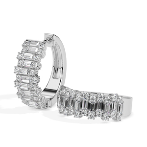 Pendientes de tuerca de diamante Natural Real de oro sólido de 14K y 18K, joyería para el día a día, regalo para mujer, ropa de fiesta mínima, corte Baguette certificado fino - Product Image 6