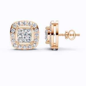 Pendientes de Diamantes Cultivados en Laboratorio con Corte Princesa para Mujer, 2.00 CT, Certificados por IGI, Oro Sólido de 14K, Chapado en Rodio de Lujo - Product Image 5