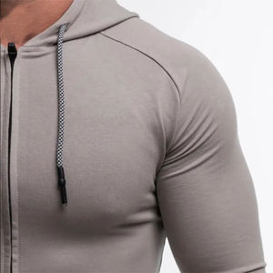 Pull à capuche à manches longues de qualité supérieure pour homme, de couleur unie, coupe ajustée, vente en gros, 2023 - Product Image 6