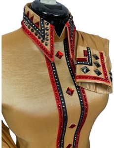 Rétro personnalisé Western Pleasure Show Shirt Rodeo Queen Rail vêtements d'équitation pour les femmes - Product Image 1