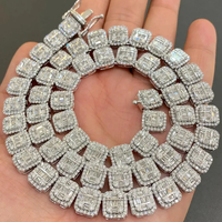 Cadena de tenis de diamante de moissanita incolora de 5mm, Collar de plata de ley 925 para hombres y mujeres, regalo para pases de compromiso, Diamante IGI