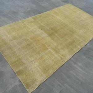 4.3x8 ft Rug, Turkish Vintage Area Rug, <b>Yellow</b> <b>Wool</b> Rug - Product Image 4