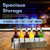 Meilleure vente Barware fournitures en acier inoxydable à un niveau Rail porte-bouteille liqueur vin bière support Bar cuisine