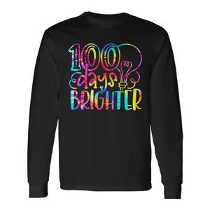 เสื้อยืดแขนยาวนักเรียน 100 วันสดใสยิ่งขึ้น สำหรับวันที่ 100 ของปีการศึกษา เสื้อยืดโปรโมชั่นแสนสนุกและรื่นเริง - Product Image 1