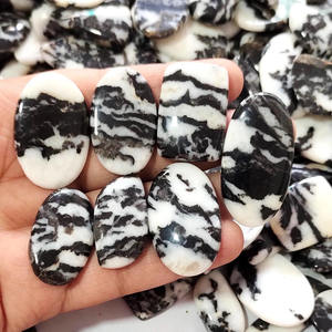 Venta al por mayor Natural negro cebra jaspe piedras preciosas cojín corte Oval pera corte elegante pulido cabujones para la fabricación de joyas curativas - Product Image 5