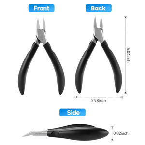 Poignées noires ensemble de coupe-ongles en acier inoxydable lames tranchantes ensemble de coupe-ongles d'orteil pour les utilisations à la maison et en salon - Product Image 5