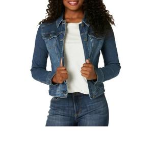 Nouveau design de veste en jean noir pour femmes, mode ample, veste en jean à manches longues de couleur unie, exportation du fournisseur BD - Product Image 3