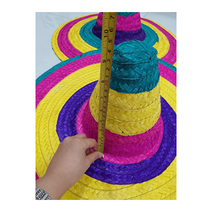 Wholesale High Quality Mexican Straw Hat <b>Wide</b> Edge Colorful Party Straw Hat Adjustable Mexican Hat - Product Image 1