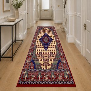 <b>RUGS</b> DEPOT LXDP-0408 Wholesale Red <b>Burgundy</b> Modern Vintage Digital Printed Machine Washable Chenille Area <b>Rug</b> Non Slip - Product Image 5
