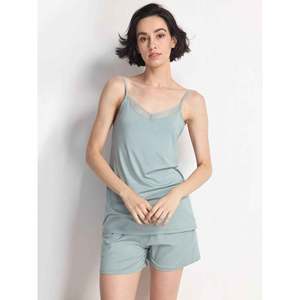 Pyjama Femme Haut de Gamme Col V 2 Pièces en Bambou avec Dentelle – Ensemble Camisole en Tissu Tricoté Doux – Vêtements d'Intérieur – Fabricant Personnalisé avec Logo - Product Image 4