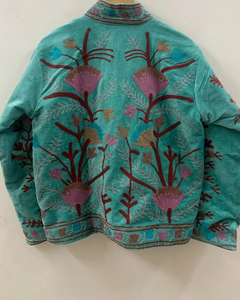 Ethnic Style <b>Velvet</b> Suzani Winter <b>Jacket</b> | Embroidered Short <b>Jacket</b> | Festival Coat - Product Image 2