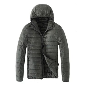 2024 Wholesale Winter Men's Custom Logo Canvas Zipper Puffer <b>Jacket</b> High Quality Windproof Casual Outerwear - Product Image 1