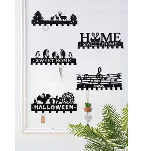Porte-clés en métal suspendu au mur minimaliste avec crochets solides pour les articles d'entrée de clés et les accessoires quotidiens de l'Inde - Product Image 3