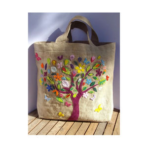 100% sacs à provisions en toile de jute sac fourre-tout en coton de jute personnalisable sac fourre-tout en coton biologique 100% - Product Image 1