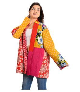 Chaqueta Acolchada Reversible Vintage Hecha a Mano para Mujer, Abrigo Largo de Algodón Floral con Cuello en V, Transpirable, Corto - Product Image 3