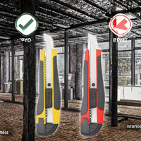 Couteau utilitaire de qualité industrielle à verrouillage automatique avec lame en acier à haute teneur en carbone, manche en plastique, personnalisable OEM