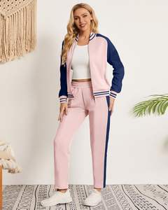 Conjunto Deportivo de Dos Piezas para Mujer, Invierno, Color Sólido, Sudadera con Cremallera de Manga Larga, Pantalones Jogger, Secado Rápido, Transpirable, Cortavientos, Ligero - Product Image 3