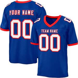 Personalizado transpirable fútbol americano Jerseys poliéster Malla tela OEM sublimación impresión secado rápido al por mayor uniforme - Product Image 3