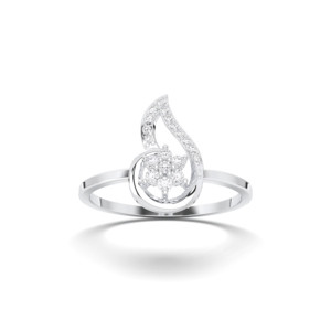 0.13 carats F-G/VS Lab Grown Round Cut Diamond Prong Set Bague fantaisie légère et aérée en or massif 10K, 14K, 18K - Product Image 2