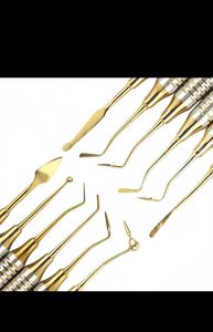 Kit de instrumentos de llenado compuesto dental con mango dorado para limpieza y llenado de dientes Equipo esencial - Product Image 2