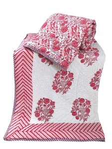 Fabriqué à la main 100% coton traditionnel Queen Size couette main bloc impression réversible confortable respirant léger hiver couette - Product Image 2