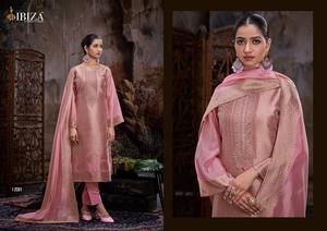 Banglory Designer Silk Embroidered Moisture Wicking All Seasons Salwar Kameez Dress Material Wholesale Party Wear Collection - Product Image 3