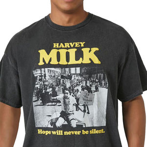 Venta al por mayor High Street Fashion Men T Shirt Acid Washed Grey Color Screen Printed Casual Private Label T-Shirt para hombres - Product Image 5