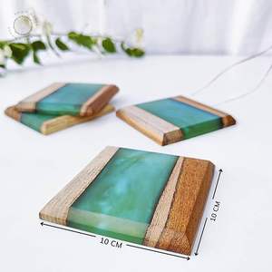 Posavasos de Resina de Madera Natural de Alta Calidad Hechos a Mano, Estilo Bohemio, Diseño Ecológico, Forma Personalizada, Empaque para Bebidas - Product Image 3