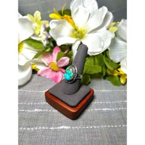 Anillo de Plata de Ley y Turquesa Natural de la Montaña Sonora, Hecho por Artesanos Navajo, Talla 9.75, Engaste de Bisel, Regalo - Product Image 3