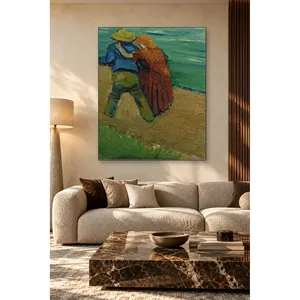 Impresión en lienzo de Fida Van Gogh: Amantes abrazándose junto a la orilla - Product Image 2