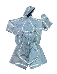 Conjunto Deportivo Personalizado Reflectante Reversible de Secado Rápido Resistente al Agua Ligero de Poliéster/Algodón Unisex de 2 Piezas Cortavientos - Product Image 3