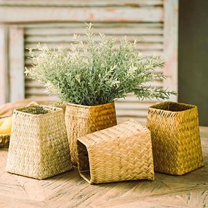 Garden Decoration Iron & Cane Round <b>Planter</b> and Natural Colour Wicker and Seagrass <b>Planter</b> - Product Image 2