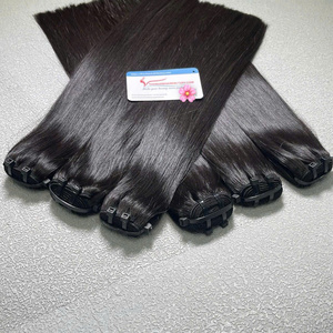 Produit phare : Extensions de cheveux humains vierges vietnamiens, lisses comme des baguettes, en trame, Super Double Drawn - Product Image 4