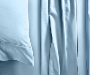 Ensemble de draps de lit 4 pièces en coton 400 fils, taille King, draps bleu clair de luxe, doux, respirants, avec poches, ajustement facile, style design - Product Image 3