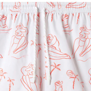 กางเกงว่ายน้ำขาสั้นผู้ชายกางเกงชายหาดผ้าลูกฟูกแห้งเร็วกางเกงขาสั้นผ้าตาข่ายติดโลโก้ - Product Image 5