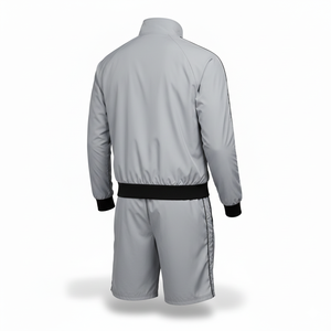 ชุดเซ็ตเสื้อฮู้ดดี้บล็อกสี กางเกงขาสั้น ผ้าไนลอนน้ำหนักเบา แบบมีซิป  ทรงหลวม สไตล์ลำลอง สำหรับผู้ชาย เหมาะสำหรับฤดูร้อน - Product Image 2