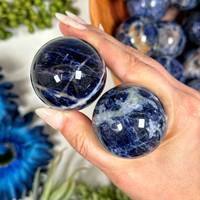 Sphère de Sodalite Bleue Authentique de Haute Qualité, Boule de Cristal Naturelle Sculptée à la Main et Polie, Tendance Mode, Mascotte Feng Shui pour la Maison, 4-7cm