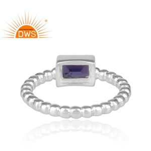 Anillo de declaración de piedras preciosas de iolita Natural de plata de ley fina de la mejor calidad, joyería de diseño personalizado para mujer, regalo para ella - Product Image 5
