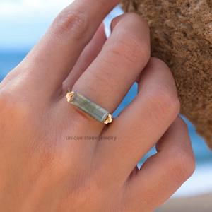 Handmade 925 Sterling <b>Silver</b> <b>Ring</b> Beautiful Labradorite <b>Statement</b> Gold Plated Natural Gemstone Jewelry Bezel Setting Her <b>Ring</b> - Product Image 4