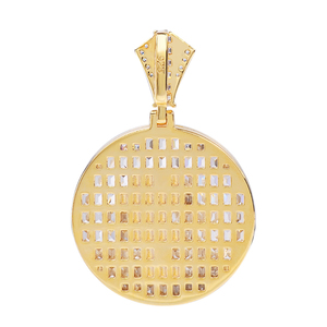 Collar Personalizado con Colgante de Letra Hip Hop con Diamantes de Corte Esmeralda Chapados en Oro de 14k, Cadena con Eslabones, Unisex, para Fiestas - Product Image 4