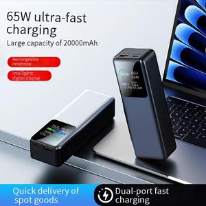 แบตเตอรี่สำรองแบบพกพาขนาด10000มิลลิแอมป์ชั่วโมงพร้อมระบบชาร์จเร็วความจุสูงแบบ2-in-1เครื่องชาร์จเร็วไร้สายแบบมีสายที่ชาร์จแบตเตอรี่สำรอง - Product Image 3