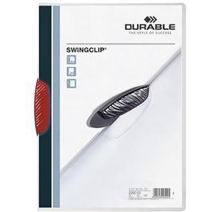 DURABLE A4 Polypropylene SwingClip <b>Clipboard</b> with Red Clip and Transparent Back Cover - Product Image 1