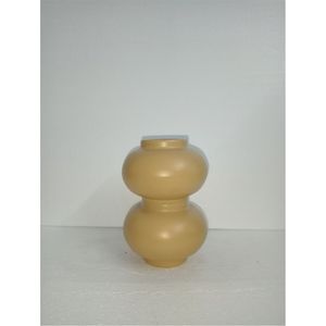 Jarrón de Metal Mate Estilo Boho para Flores |   Jarrón de Flores de Arcilla con Doble Esfera Único |   Jarrón Decorativo Estilo Escandinavo para Flores Secas - Product Image 1