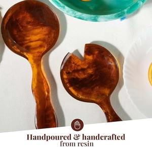 ชุดเครื่องใช้บนโต๊ะอาหารทำจากเรซินด้ามไม้ทำจากเรซินเครื่องใช้บนโต๊ะอาหารช้อนตักสลัด - Product Image 4