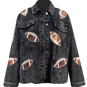 Women Boyfriend Oversized Corduroy Denim Jacket Jumper Shacket Jacket <b>Top</b> Design High Demand Product - Product Image 1