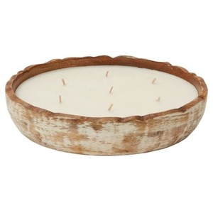 Portavelas rústico Multi-Wick Tazón de madera con relleno de cera Ideal para aromaterapia y decoración del hogar Idea de regalo elegante Navidad - Product Image 4
