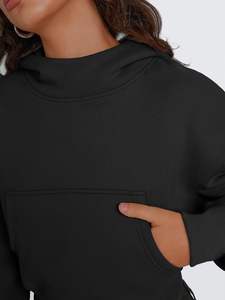 Femmes 2025 automne hiver sweat à capuche court décontracté Y2K tenues à manches longues sweats brodé Polyester coton à la mode - Product Image 2