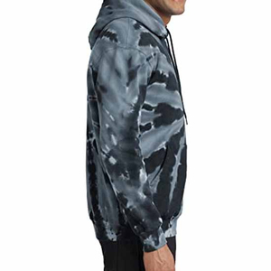 Automne hiver hommes haute qualité 100% Polyester polaire épais respirant sweats à capuche à la mode cravate-teinture conception numérique uni teint - Product Image 4