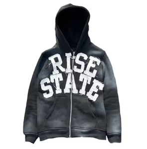 <b>Men's</b> Stonewashed Dyed 100% Cotton Fleece Pullover Hoodie Soft <b>Sweatshirt</b> for Winter Use Custom Logo Embroidered Plain <b>White</b> - Product Image 2