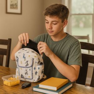 Sacs à dos en coton matelassé à motifs d'animaux mignons en vrac, motifs faits à la main pour enfants, doux, confortables, poches latérales, durables, lavables, fermeture éclair - Product Image 5